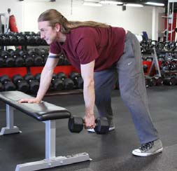 Dumbbell rows, position 1 of 2