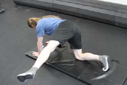 Lateral leg kicks, position 1 of 2