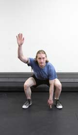 Overhead squat series, position 3 of 5