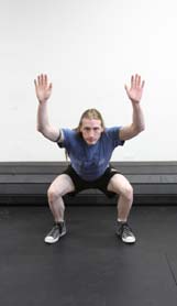 Overhead squat series, position 4 of 5