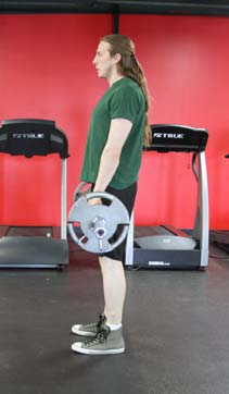 Straight-leg dead lifts, position 1 of 2