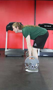 Straight-leg dead lifts, position 2 of 2